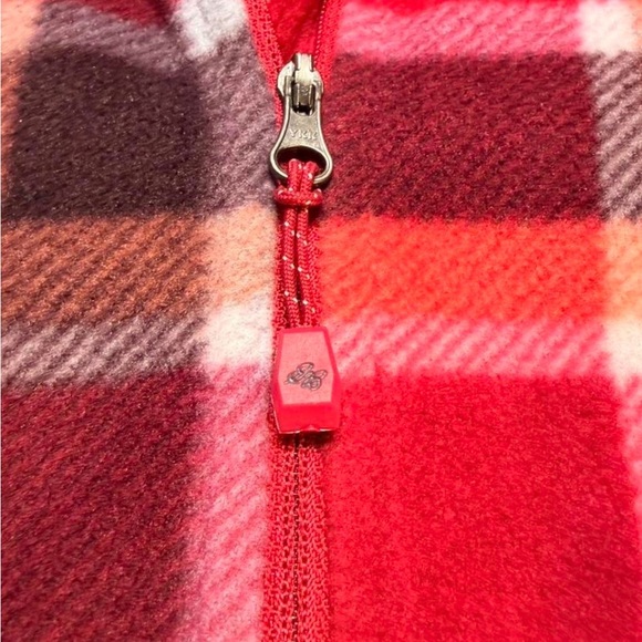 Eddie Bauer Women’s Ultra Soft Fleece 1/4 Zip Red & Dark Berry Plaid XXL - Picture 5 of 6